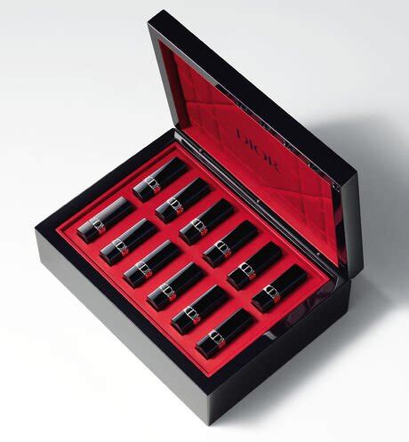 Exceptional Wood & Leather Rouge Dior Set: 24 Lipsticks .